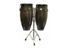 Mano Black Double Conga Set 10” & 11” w/ Stand MP1601-BK